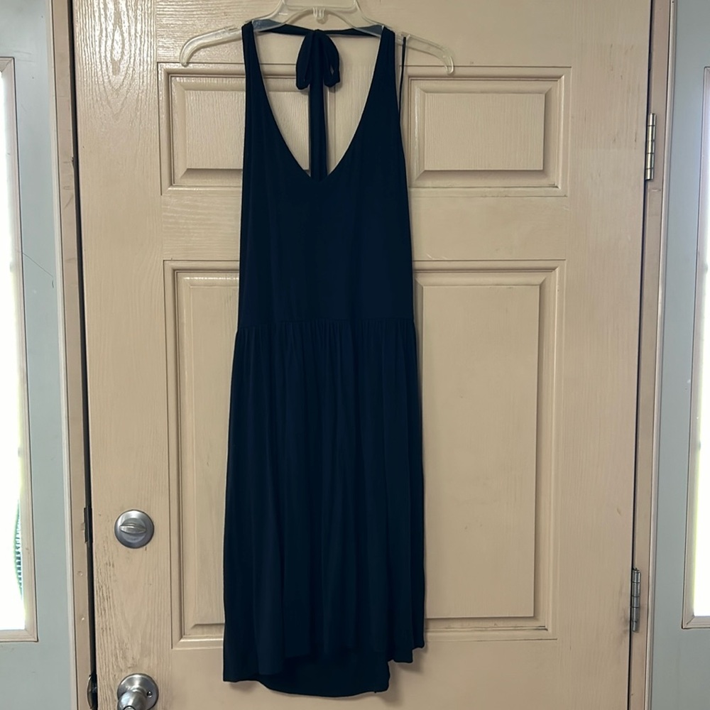 Caslon Soft Black Halter Dress Large